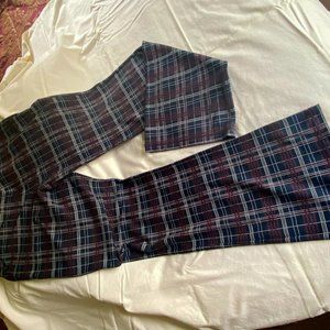 Betabrand XL petite navy plaid boot cut DPYP